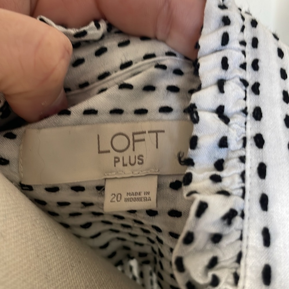 Loft White and Black Blouse - Picture 9 of 10
